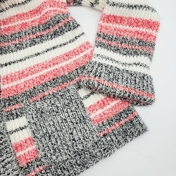 Sears Vintage Chunky Knit Striped Ribbed Cardigan Size Small - Picture 3 of 8